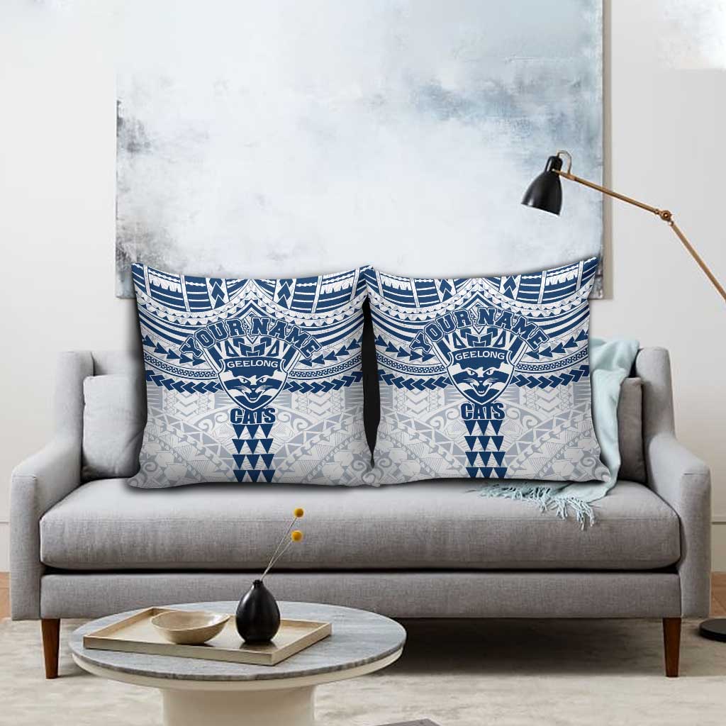 Personalized Geelong Cats Pillow Cover Polynesian Tribal Pattern Heritage Football