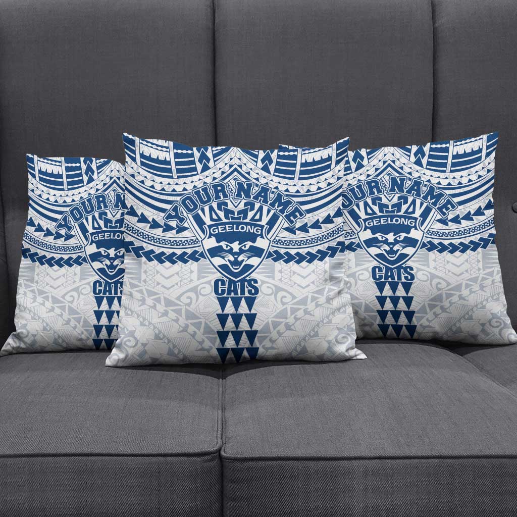 Personalized Geelong Cats Pillow Cover Polynesian Tribal Pattern Heritage Football