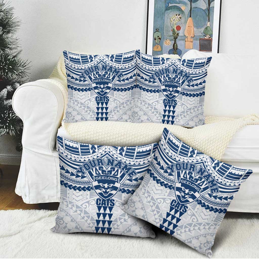 Personalized Geelong Cats Pillow Cover Polynesian Tribal Pattern Heritage Football