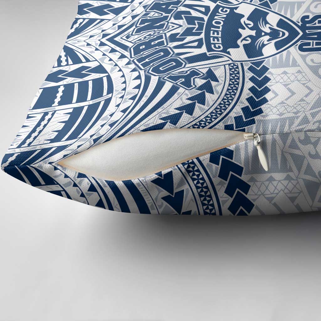 Personalized Geelong Cats Pillow Cover Polynesian Tribal Pattern Heritage Football