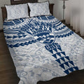 Personalized Geelong Cats Quilt Bed Set Polynesian Tribal Pattern Heritage Football