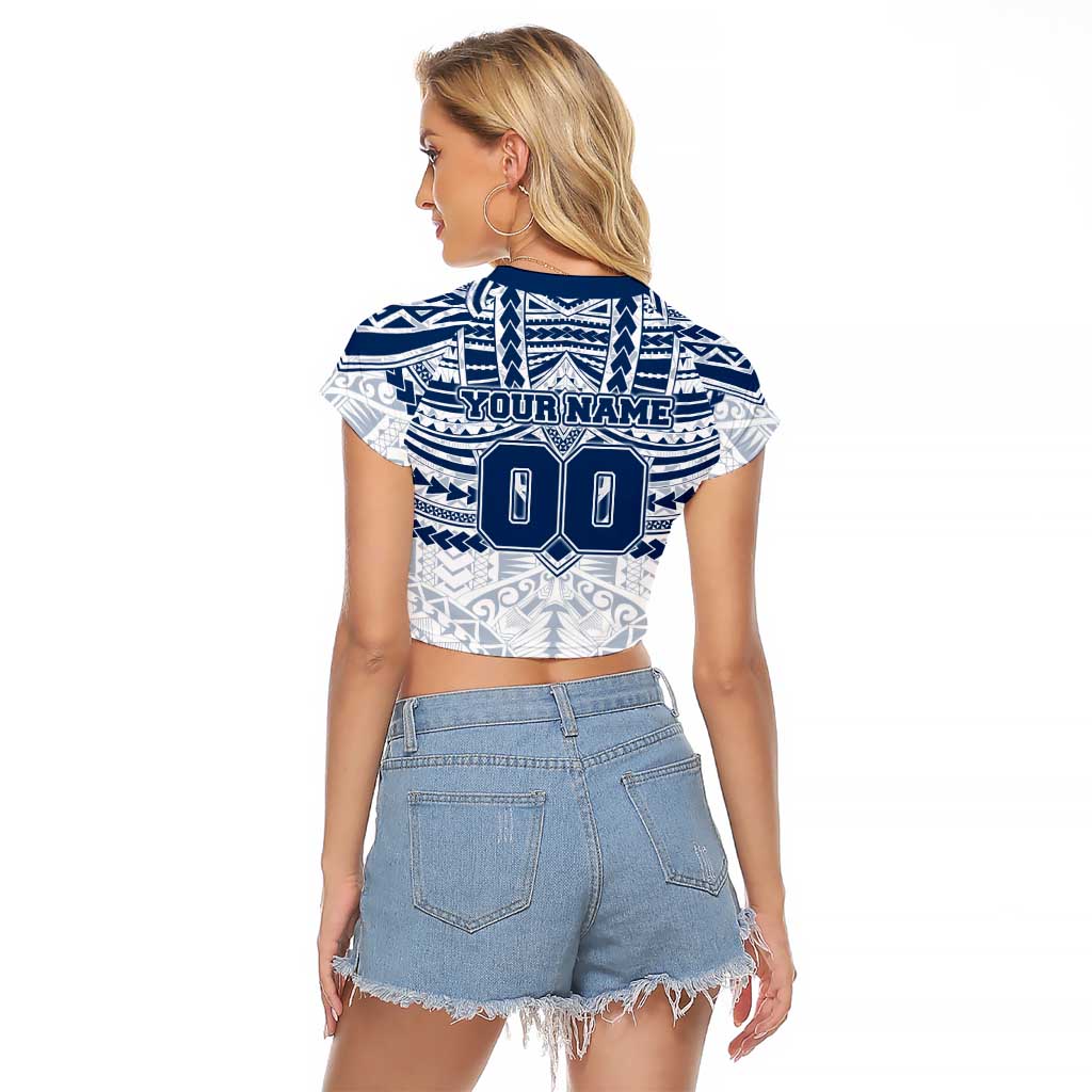 Personalized Geelong Cats Raglan Cropped T Shirt Polynesian Tribal Pattern Heritage Football