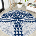 Personalized Geelong Cats Round Carpet Polynesian Tribal Pattern Heritage Football