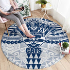 Personalized Geelong Cats Round Carpet Polynesian Tribal Pattern Heritage Football