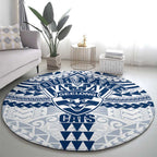 Personalized Geelong Cats Round Carpet Polynesian Tribal Pattern Heritage Football