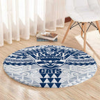 Personalized Geelong Cats Round Carpet Polynesian Tribal Pattern Heritage Football