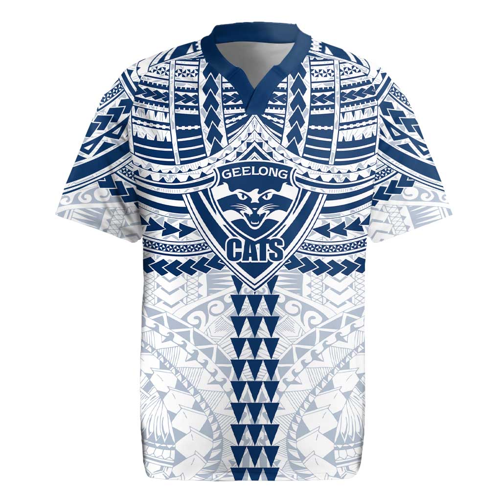 Personalized Geelong Cats Rugby Jersey Polynesian Tribal Pattern Heritage Football