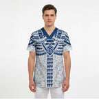 Personalized Geelong Cats Scrub Top Polynesian Tribal Pattern Heritage Football