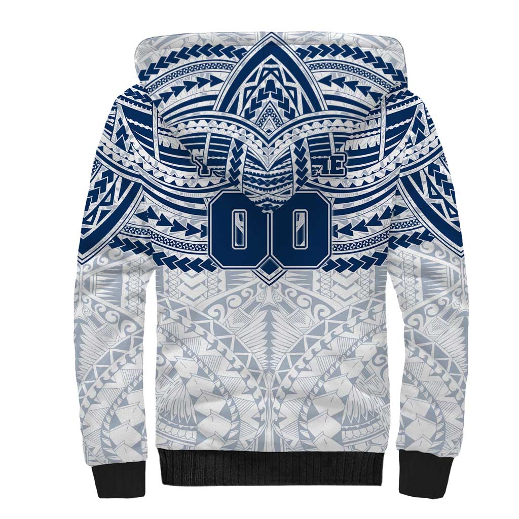 Personalized Geelong Cats Sherpa Hoodie Polynesian Tribal Pattern Heritage Football
