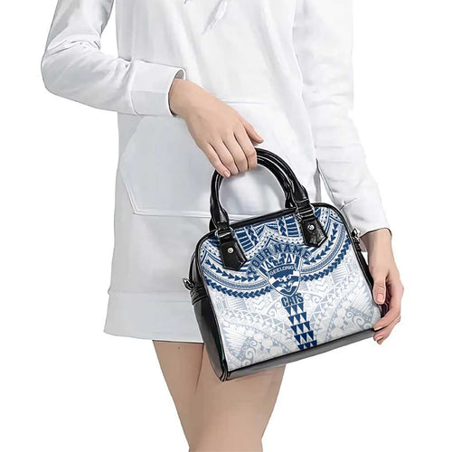 Personalized Geelong Cats Shoulder Handbag Polynesian Tribal Pattern Heritage Football