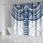 Personalized Geelong Cats Shower Curtain Polynesian Tribal Pattern Heritage Football