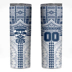 Personalized Geelong Cats Skinny Tumbler Polynesian Tribal Pattern Heritage Football
