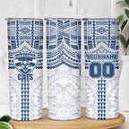 Personalized Geelong Cats Skinny Tumbler Polynesian Tribal Pattern Heritage Football