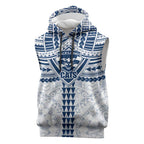 Personalized Geelong Cats Sleeveless Hoodie Polynesian Tribal Pattern Heritage Football