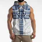 Personalized Geelong Cats Sleeveless Hoodie Polynesian Tribal Pattern Heritage Football