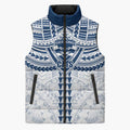 Personalized Geelong Cats Sleeveless Puffer Jacket Polynesian Tribal Pattern Heritage Football