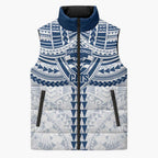 Personalized Geelong Cats Sleeveless Puffer Jacket Polynesian Tribal Pattern Heritage Football