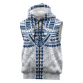 Personalized Geelong Cats Sleeveless Zip Hoodie Polynesian Tribal Pattern Heritage Football