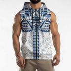 Personalized Geelong Cats Sleeveless Zip Hoodie Polynesian Tribal Pattern Heritage Football