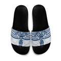 Personalized Geelong Cats Slide Sandals Polynesian Tribal Pattern Heritage Football