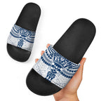Personalized Geelong Cats Slide Sandals Polynesian Tribal Pattern Heritage Football