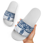 Personalized Geelong Cats Slide Sandals Polynesian Tribal Pattern Heritage Football