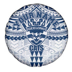 Personalized Geelong Cats Spare Tire Cover Polynesian Tribal Pattern Heritage Football