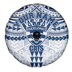 Personalized Geelong Cats Spare Tire Cover Polynesian Tribal Pattern Heritage Football