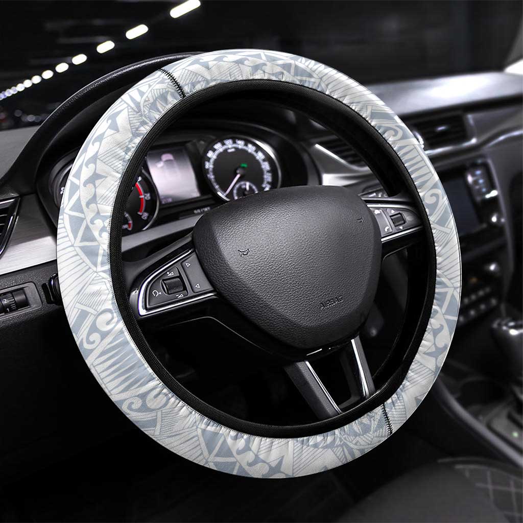 Geelong Cats Steering Wheel Cover Polynesian Tribal Pattern Heritage Football