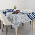 Personalized Geelong Cats Tablecloth Polynesian Tribal Pattern Heritage Football