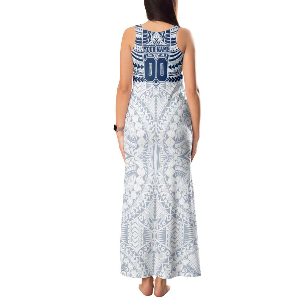Personalized Geelong Cats Tank Maxi Dress Polynesian Tribal Pattern Heritage Football