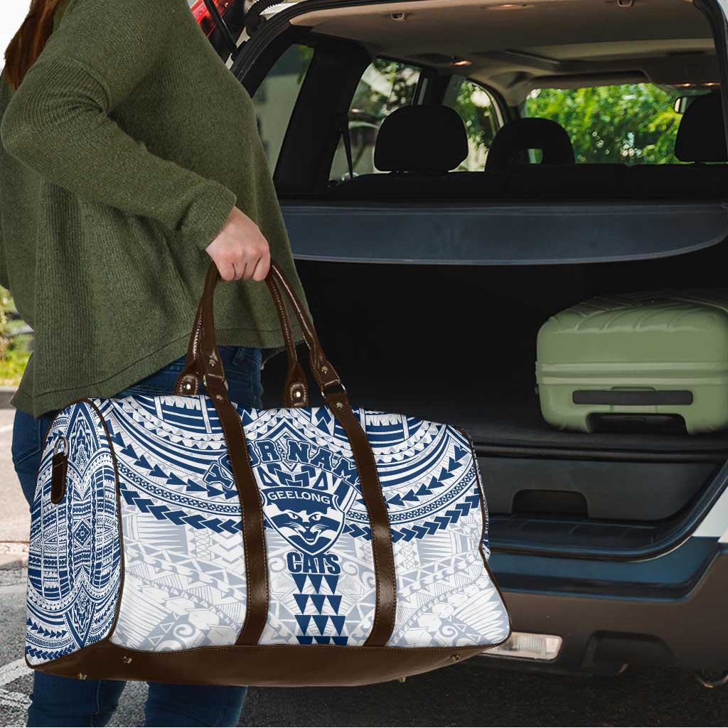 Personalized Geelong Cats Travel Bag Polynesian Tribal Pattern Heritage Football