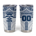 Personalized Geelong Cats Tumbler Cup Polynesian Tribal Pattern Heritage Football
