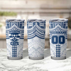 Personalized Geelong Cats Tumbler Cup Polynesian Tribal Pattern Heritage Football
