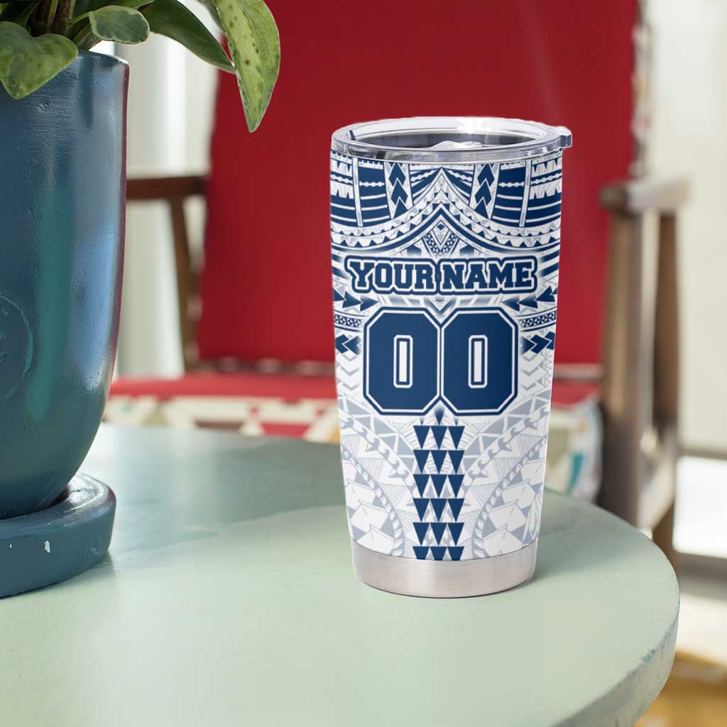 Personalized Geelong Cats Tumbler Cup Polynesian Tribal Pattern Heritage Football
