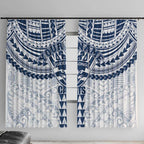 Personalized Geelong Cats Window Curtain Polynesian Tribal Pattern Heritage Football