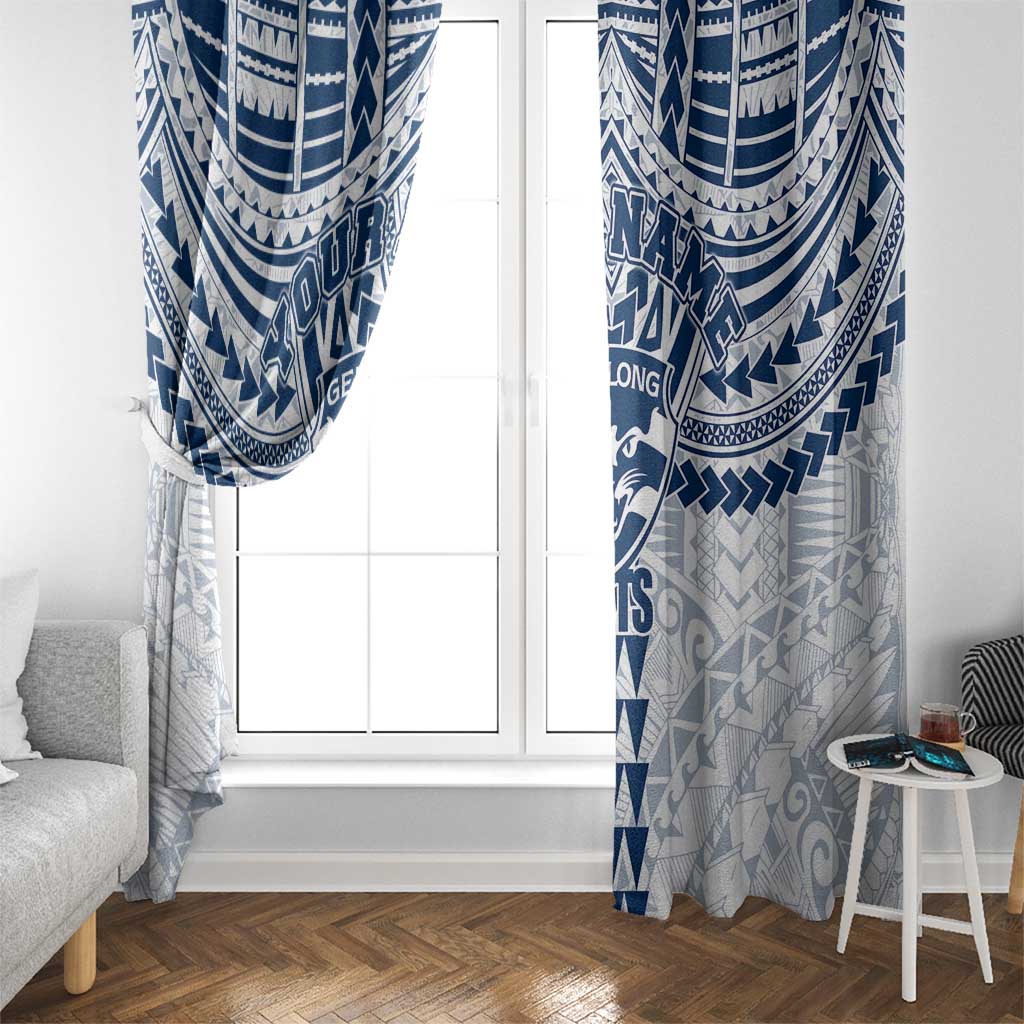 Personalized Geelong Cats Window Curtain Polynesian Tribal Pattern Heritage Football