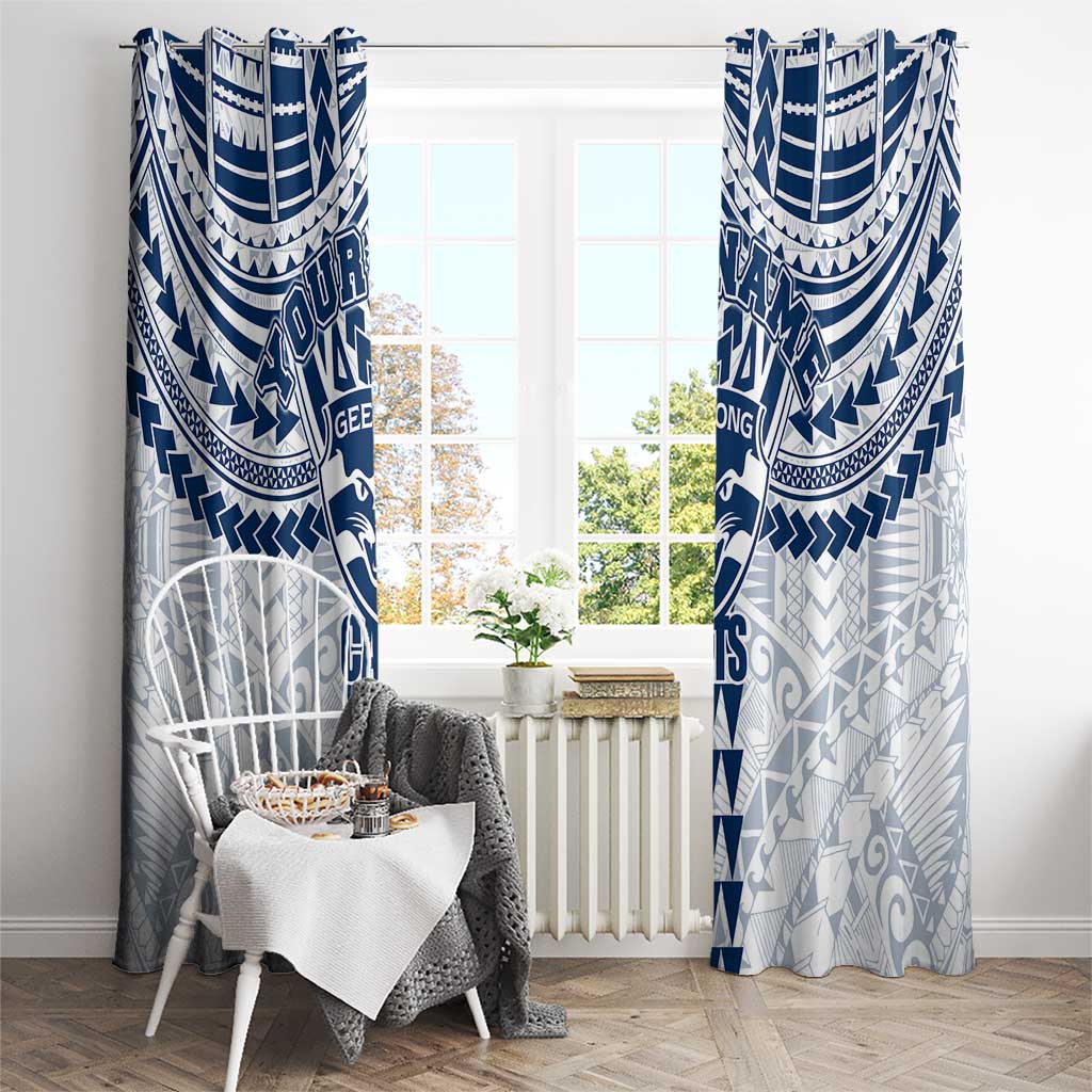 Personalized Geelong Cats Window Curtain Polynesian Tribal Pattern Heritage Football