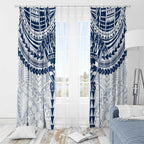 Personalized Geelong Cats Window Curtain Polynesian Tribal Pattern Heritage Football