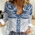 Personalized Geelong Cats Women Casual Shirt Polynesian Tribal Pattern Heritage Football