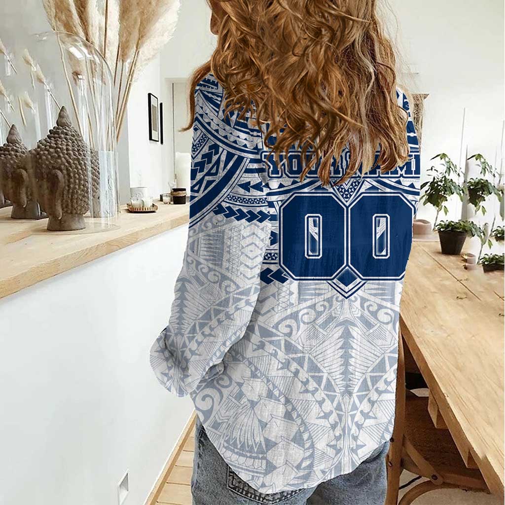 Personalized Geelong Cats Women Casual Shirt Polynesian Tribal Pattern Heritage Football