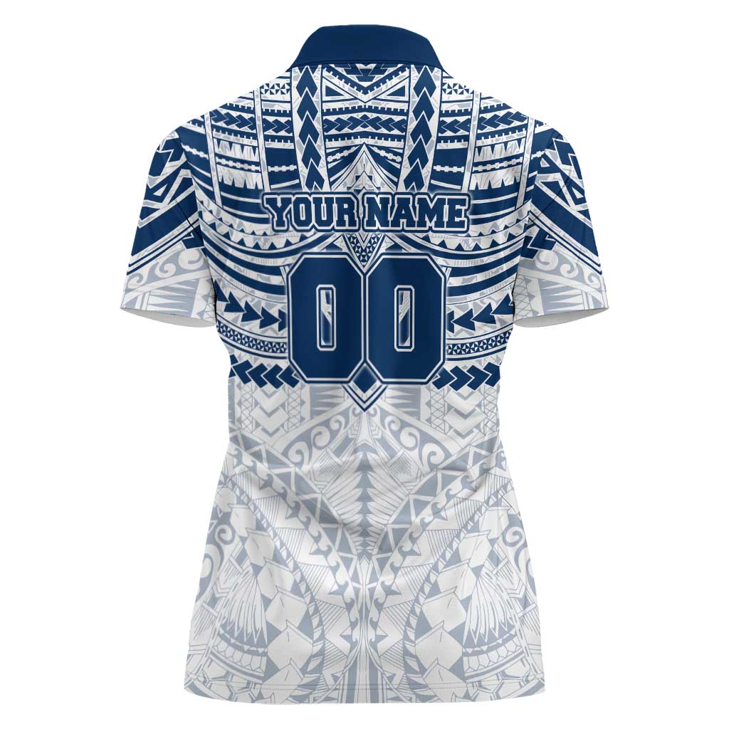 Personalized Geelong Cats Women Polo Shirt Polynesian Tribal Pattern Heritage Football