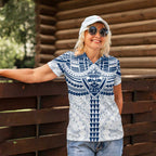 Personalized Geelong Cats Women Polo Shirt Polynesian Tribal Pattern Heritage Football