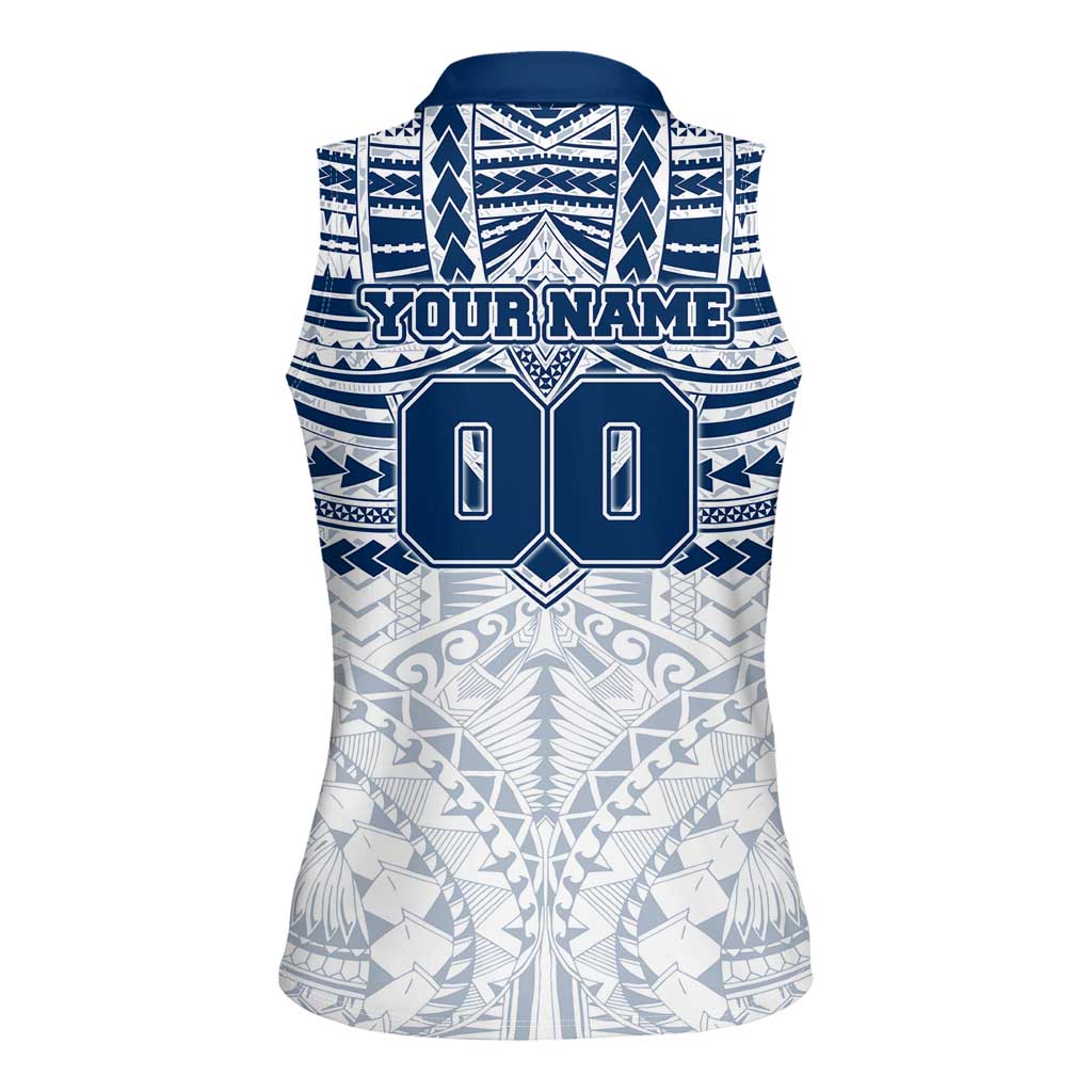 Personalized Geelong Cats Women Sleeveless Polo Shirt Polynesian Tribal Pattern Heritage Football
