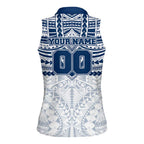 Personalized Geelong Cats Women Sleeveless Polo Shirt Polynesian Tribal Pattern Heritage Football