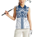 Personalized Geelong Cats Women Sleeveless Polo Shirt Polynesian Tribal Pattern Heritage Football