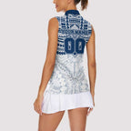 Personalized Geelong Cats Women Sleeveless Polo Shirt Polynesian Tribal Pattern Heritage Football