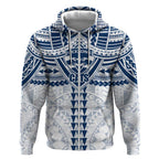 Personalized Geelong Cats Zip Hoodie Polynesian Tribal Pattern Heritage Football