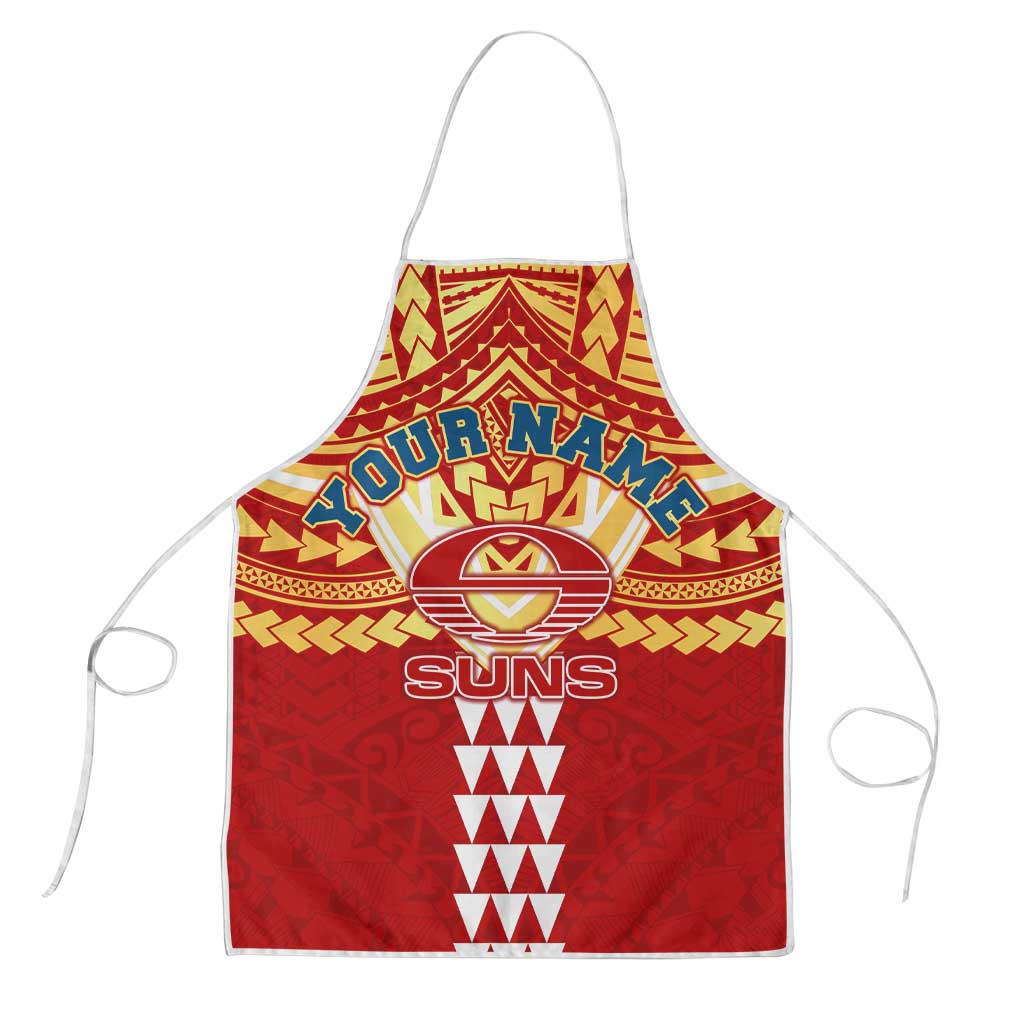 Personalized Gold Coast Suns Apron Polynesian Tribal Pattern Heritage Football