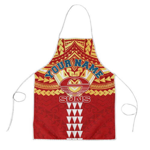 Personalized Gold Coast Suns Apron Polynesian Tribal Pattern Heritage Football
